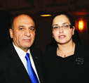 Israel's Road Safety Lieutenant General Shaul Mofaz with Mrs. Galit Ram, Wife of fallen soldier Elad Ram