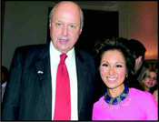 US Ambassador, John Negroponte, with Emcee Ms. Alina Cho, CNN Correspondent.