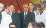 Former president of the State of Israel, Moshe Katsav (center), following his conviction in court. Photo: Yariv Katz/Yedioth Ahahronot for Israel Sun