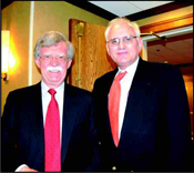 Former US Ambassador to the UN, John Bolton, (left) with Jewish Post Publisher, Henry Lavy. Photo: Gloria Starr Kins