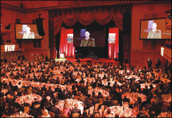 IDF�s Chief, Lt. Gen. Benny Gantz, addressing the dinner participants.   Photo: Shahar Azran
