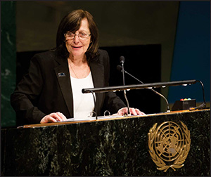 Holocaust Survivor, Marta Wise, addressing the UN.