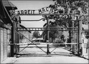 Auschwitz: "Arbeit Macht Frei" ("Work Relieves") entrance Gate.