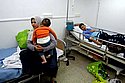 The children ward at Barzilai Hospital in Ashkelon was moved underground as Ashkelon was hit by Grad rockets fired from the Gaza Strip, Israeli children (and their mothers) lie next to Palestinian children from the Gaza strip who were admitted before the Israeli campaign begun. Photo: Edi Israel/Israel Sun