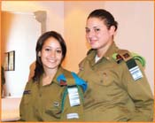 Two IDF female  soldiers became an attraction to the Americans in the audience. <br />
Photos by Gloria Starr Kins, Shahar Azran & The FIDF