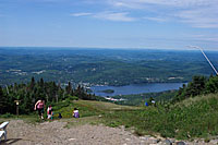 View of Laurentian Mountains from peak of Mont Tremblant.
