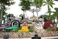 Xcaret Cemetery: The colorful tombstones at Xcaret, the 