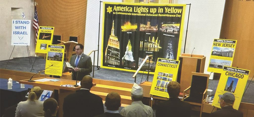Sutton Place Synagogue Cantor reciting the Kaddish for those who perished in the Holocaust