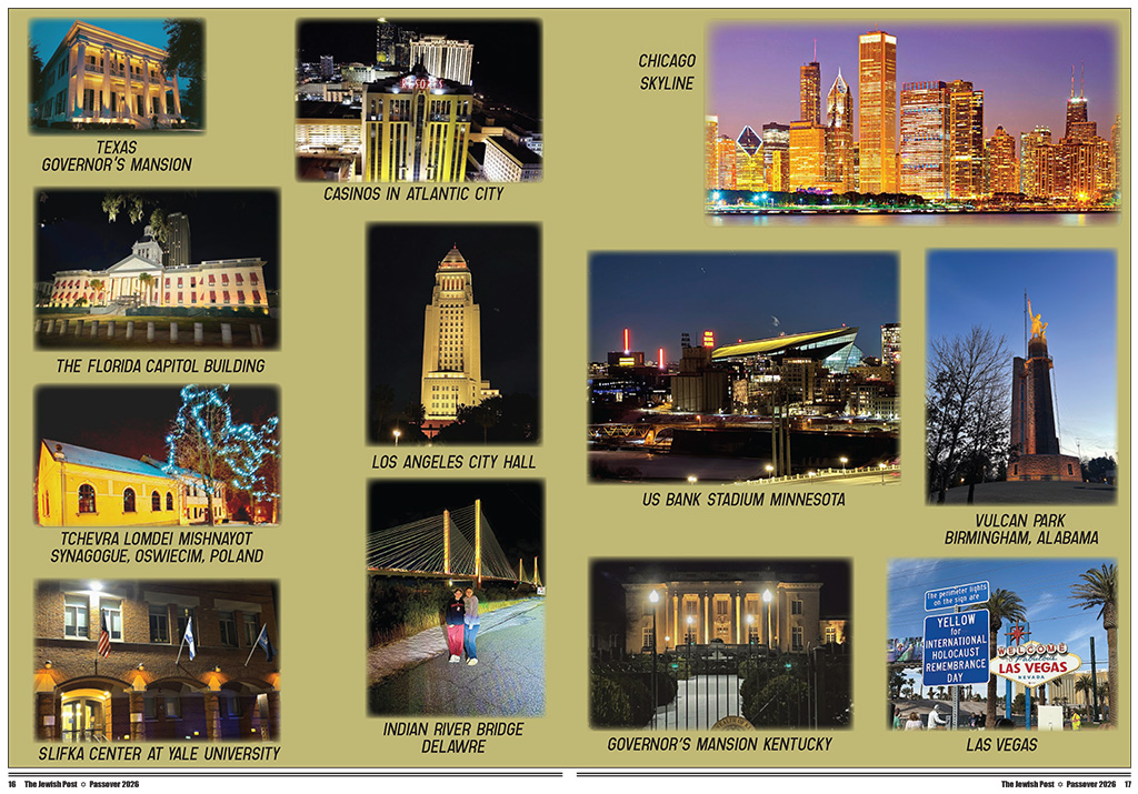 Lighting up the sky yellow on International Holocaust Remembrance Day