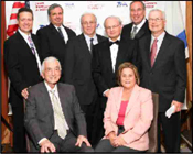 Top Left: Mark Langfan, Justice Louis D. Brandeis Awardee; Steve Goldberg, ZOA Vice-Chairman of the National Board; Martin Gross, ZOA Dinner Co-Chair and President, Washington Institute for Near East Policy; Morton A. Klein, President, Zionist Organization of America; Dr. Alan Mazurek, Master of Ceremonies and Chairman of the ZOA's National Advisory Council; Dr. Michael Goldblatt, ZOA Chairman of the National Board. Bottom Left: William K. Langfan, Justice Louis D. Brandeis Awardee; Cong. Ileana Ros-Lehtinen (R-FL); Dr. Irving and Cherna Moskowitz, Awardee and Chair, House Foreign Affairs Committee.