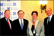 From left: Richard Heideman, B’nai B’rith Honorary Pres.; Al Jacobs, B’nai B’rith International Pres.; Hannah Rosenthal, US Special Envoy to Monitor and Combat Anti-Semitism; and Daniel Mariaschin, Executive Vice Pres. B’nai B’rith International. Photo: Gloria Starr Kins