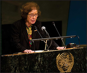 Nazis Hunter, Beate Klarsfeld, addressing the UN