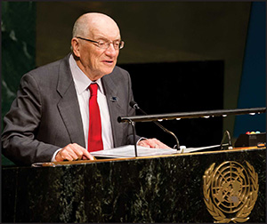 Holocaust Survivor, Haim Roet, addressing the UN.