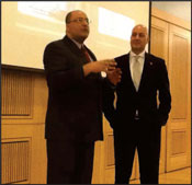 (from left) Israeli Consul General to New York City, Ido Aharoni, and Turkish Consul General, Levent Bilgen. Photo by Mark Meirowitz 