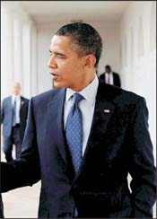 US President, Barack Obama at the White House. <br />
  Photo: Amos Ben Gershom/GPO for Israel Sun