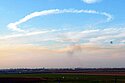 IAF jets leave circles in the sky above the Quassam launching area in the northern Gaza Strip. Photo: Kfir Sivan/Israel Sun