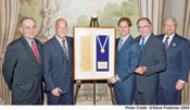 From left: Alan Dershowitz, Samuel Rosenblatt, William Macklowe, Harry Macklowe, and Jerry Cohen