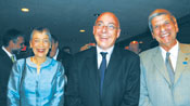 From Left: Izraeli UN Ambassador, Gabriela Shalev, with Jean de Gunzburg, Pres, World OTR, and an ORT executive