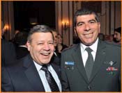 From left: Jack Lahav, former FIDF President greeting IDF Chief of Staff, Lt. Gen. Gabi Ashkenazi. <br />
Photos by Gloria Starr Kins, Shahar Azran & The FIDF