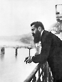 Theodor Herzl, visionary of the State of Israel, in Switzerland.   Photo courtesy of the Bettman archive via Corbis