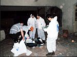 A Team of Zaka, an Israeli Orthodox group, specializing in identifying and collecting remains of Jewish victims, inside Chabad house in Mumbai after the terrorist attack. Photo: Zaka for Israel Sun