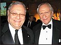 Stephen Joel Trachtenberg, President of George Washington University withNew York Times writer William Safire;