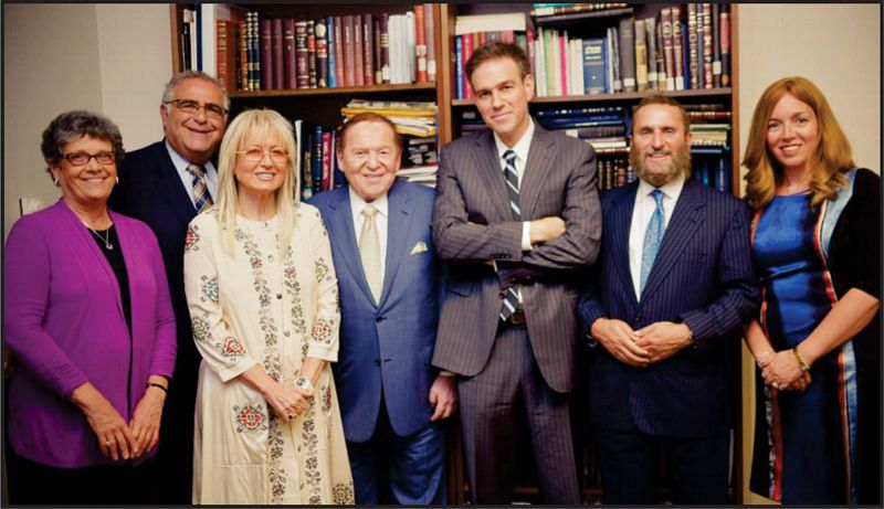 Esther and Richard Joel, Miriam and Sheldon Adelson, Bret Stephens, Shmuley and Debbie Boteach. Photo: Omar Flores.